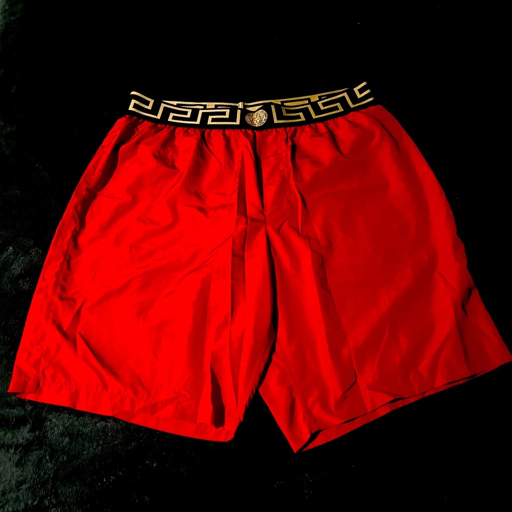 Authentic Rare Versace Red SwimTrunk Shorts Men Size 4/Medium